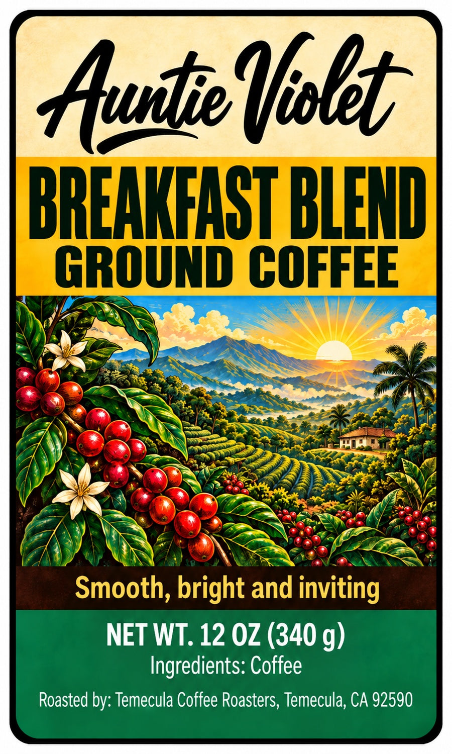 Auntie Violet Breakfast Blend Ground Coffee