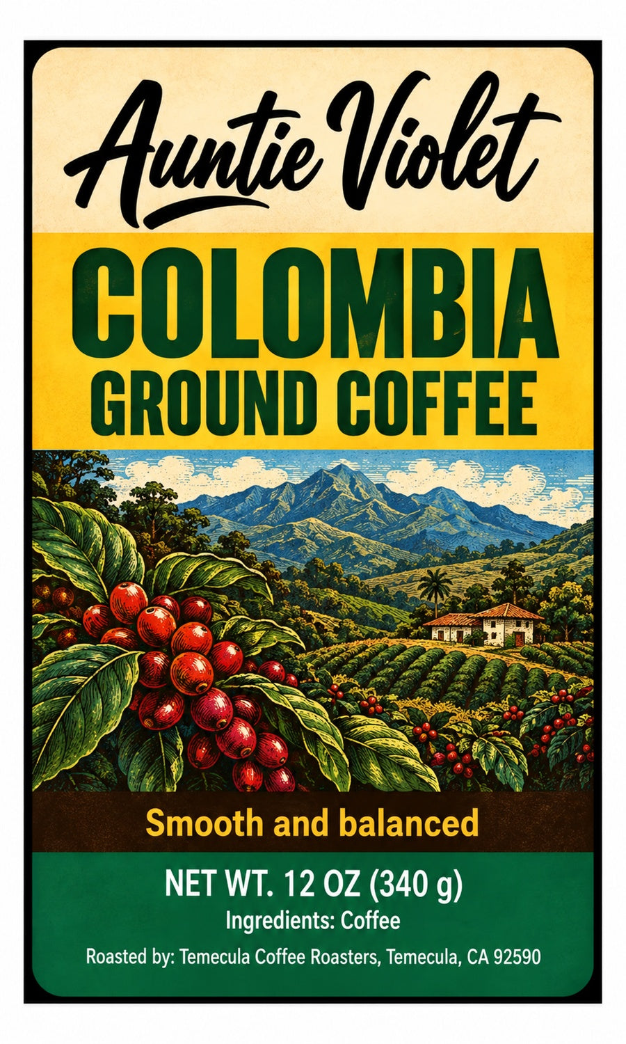 Auntie Violet Colombia Ground Coffee
