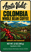 Auntie Violet Colombia Whole Bean Coffee